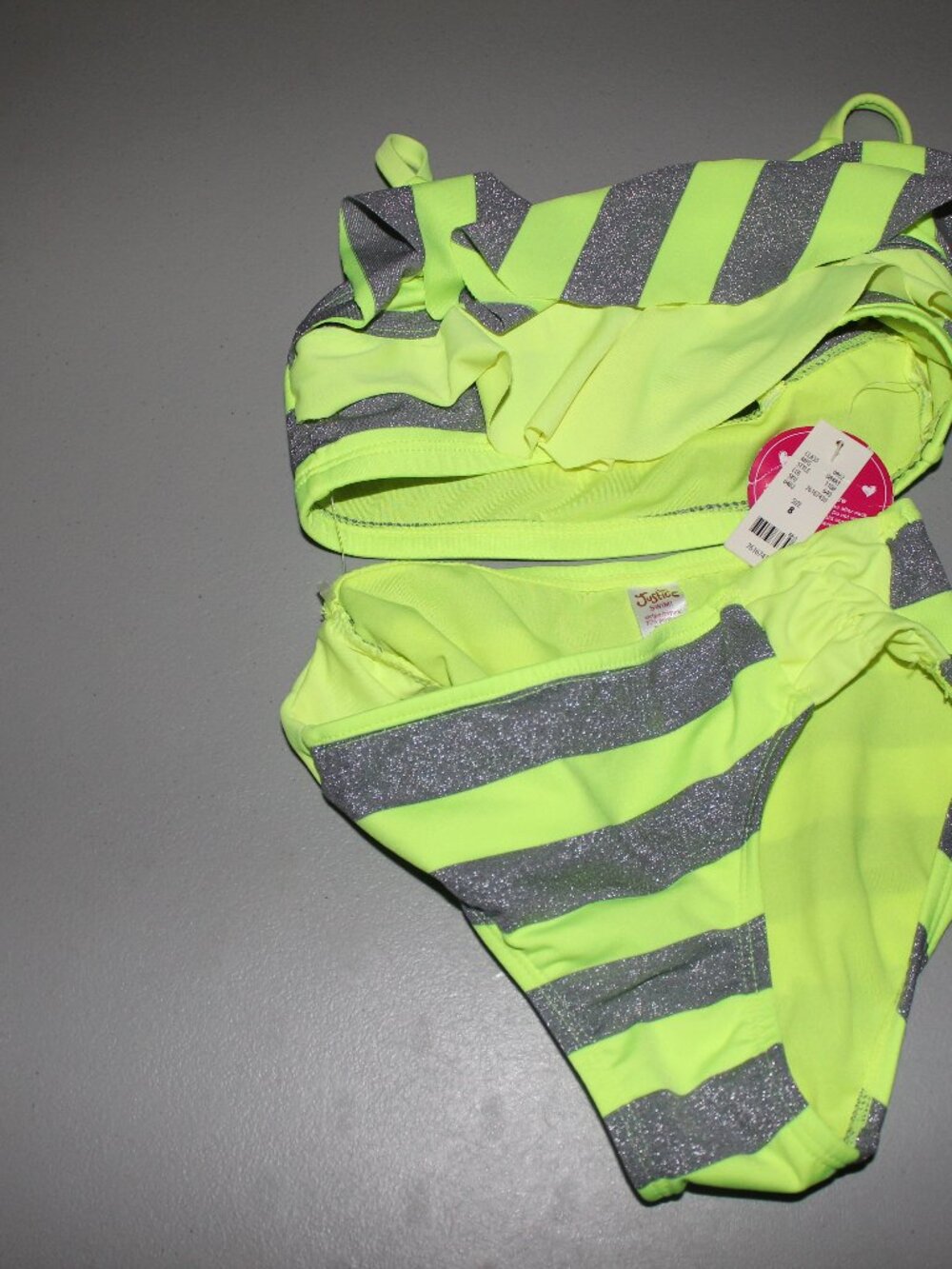 Yellow & Silver 2 Pcs Justice Bikini Swimsuit Size 8